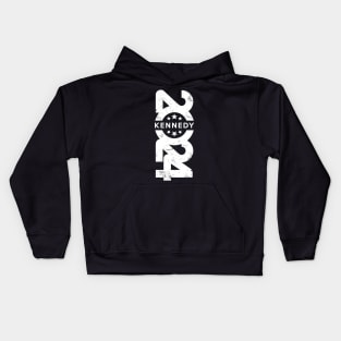 White Vertical Kennedy 2024 logo Kids Hoodie